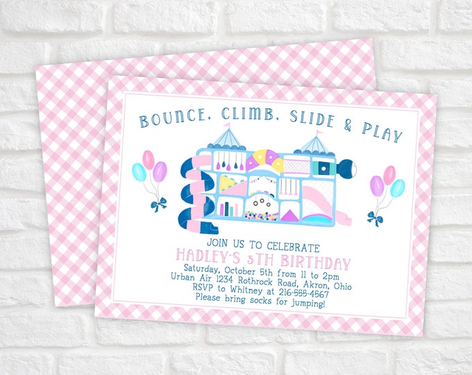 Printable Playground Birthday Invitation, Indoor Playground Birthday Invite, Bounce Invitation Template, Jungle Gym Birthday Invite