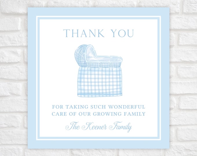 Labor and Delivery Nurse Thank You Gift Tag, Printable Baby Boy Thank You Tags, New Baby Gift Tag, Hospital NICU Nurse Thank You Gift Tag