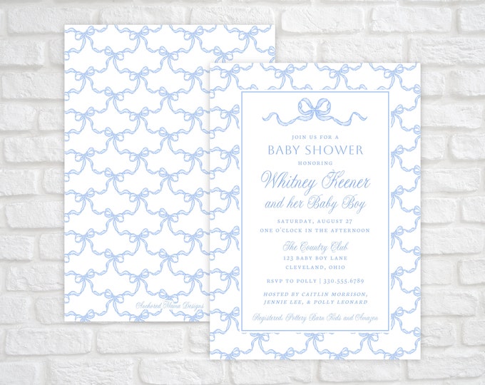 Printable Baby Boy Shower Invitation