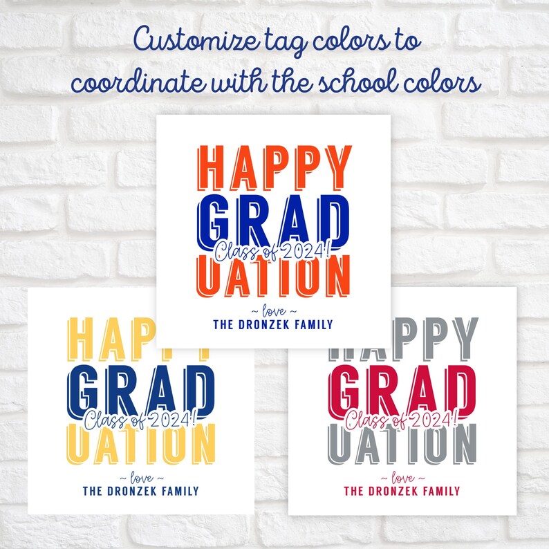Printable Happy Graduation Class of 2024 Gift Tag, Graduation Gift Tag ...