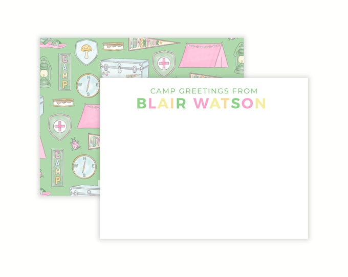 Personalized Camp Stationery Set for Girls