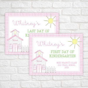 First Day of School Sign Printable, Back to School Sign, Last Day of School Sign, Preschool Sign, Kindergarten Sign, Editable Template