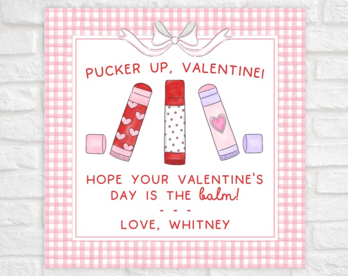 Printable Lip Balm Valentine Tag