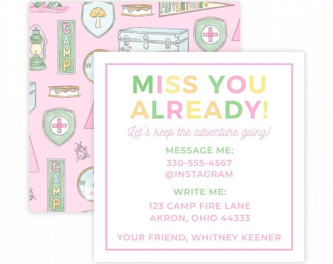 Pink Camp Contact Card