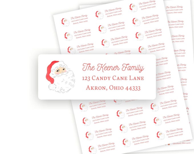 Printed Christmas Santa Return Address Labels