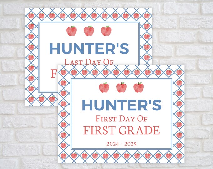 Printable Apple First Day of School Sign