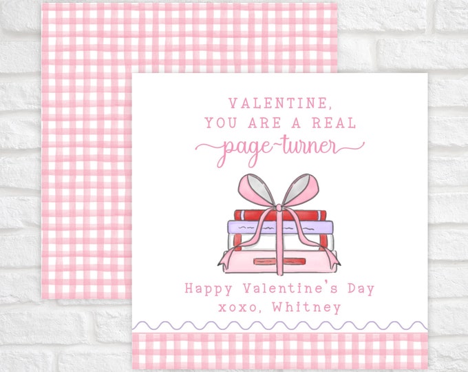 Printable Valentine Cards for Kids, Watercolor Book Valentine Tag, School Valentine Tag Download, Classroom Valentines, Preschool Valentine