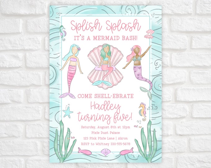 Mermaid Birthday Invitation