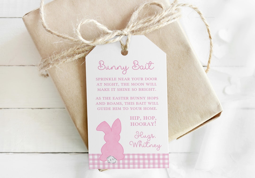 Easter Bunny Bait Gift Tag Printable Bunny Bait Favor Tag