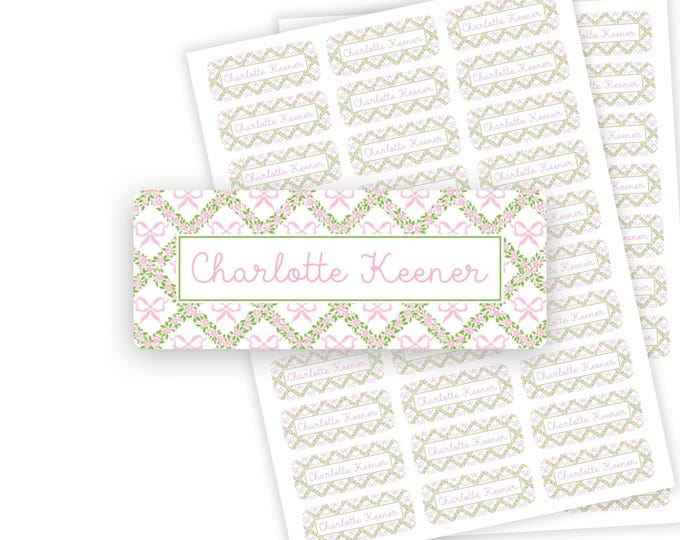 Personalized Bow Trellis Name Labels