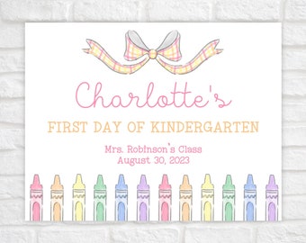 First Day of School Sign Printable, Back to School Sign, Last Day of School Sign, Preschool Sign, Kindergarten Sign, Editable Template