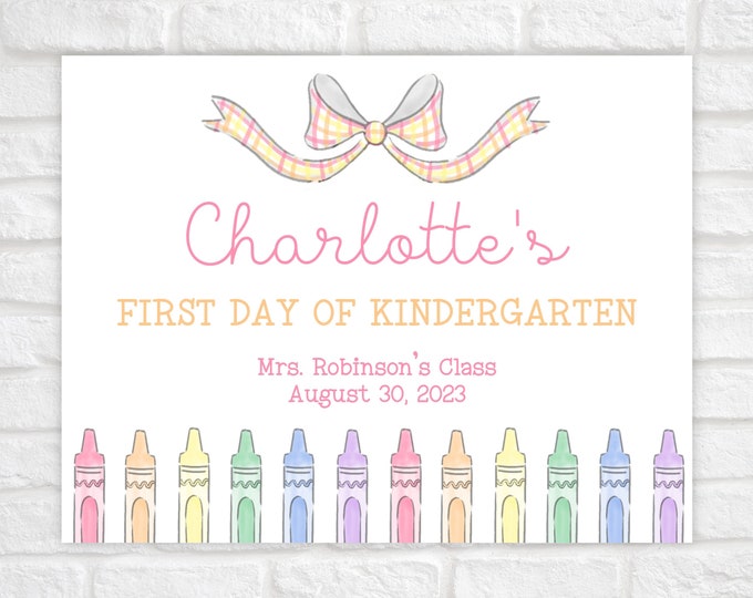 First Day of School Sign Printable, Back to School Sign, Last Day of School Sign, Preschool Sign, Kindergarten Sign, Editable Template