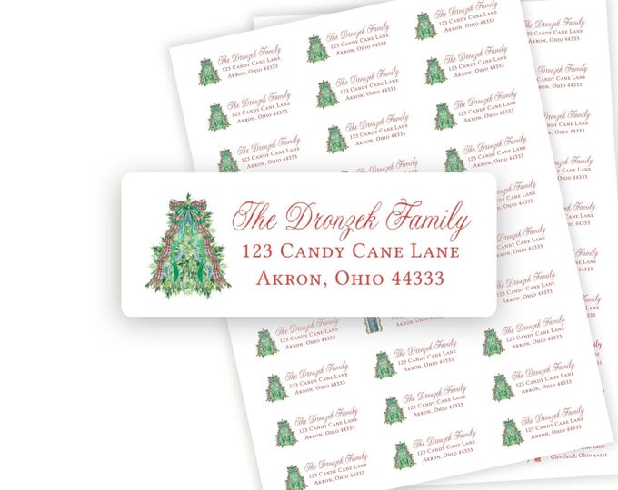 Printed Christmas Tree Return Address Labels