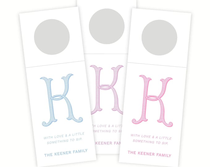 Monogram Initial Wine Hang Tags