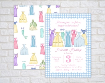 Printable Princess Birthday Invitation Template, Princess Party Invitation for Girls, Royal Celebration Princess Invite, Digital Download