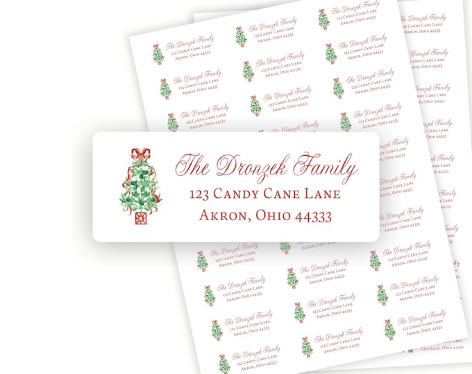Printed Preppy Topiary Return Address Labels