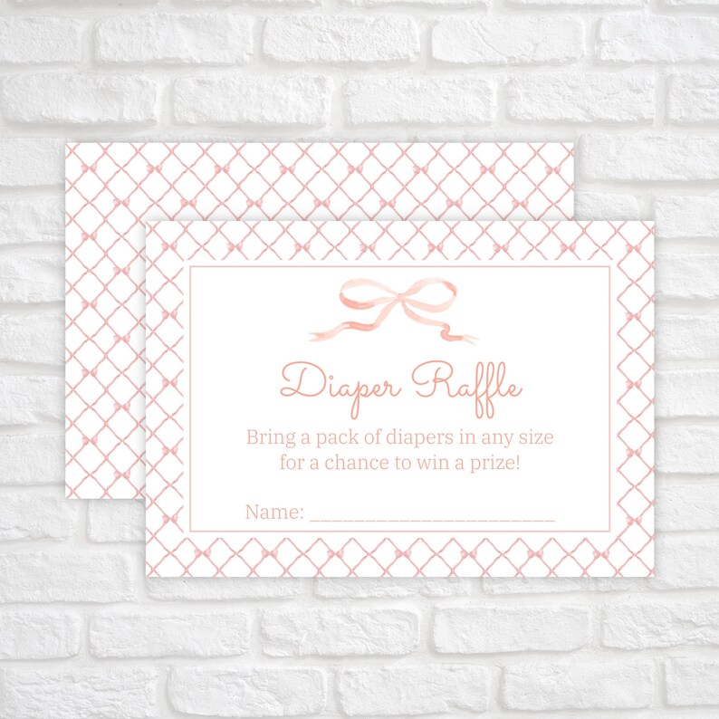Editable Diaper Raffle Card Printable Diaper Raffle Game - Etsy