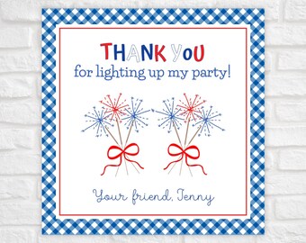 Printable 4th of July Birthday Party Gift Tag, Kids Gift Tags Patriotic, Printable Tags for Birthdays, Gift Tag Template