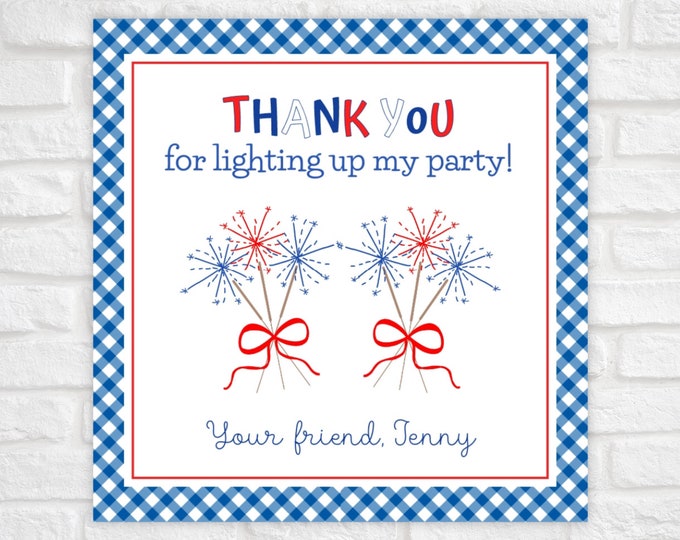 Printable 4th of July Birthday Party Gift Tag