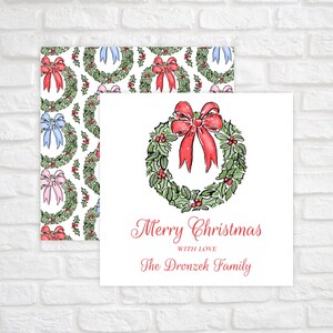 Weihnachtsgeschenkanhänger zum ausdrucken, druckbare Weihnachtsgeschenkanhänger, Urlaub Geschenkanhänger personalisiert, Aquarell Weihnachtsgeschenkanhänger, roter Schleifenkranz