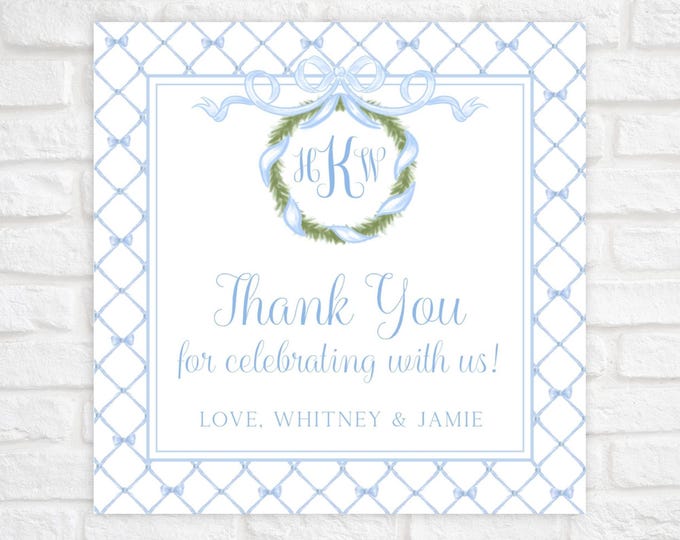 Printable Bow Trellis Baby Shower Tag