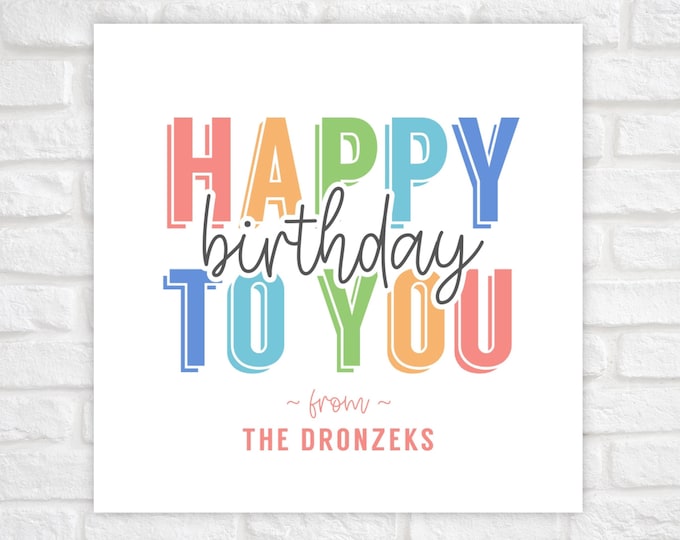 Printable Rainbow Happy Birthday Gift Tag Template