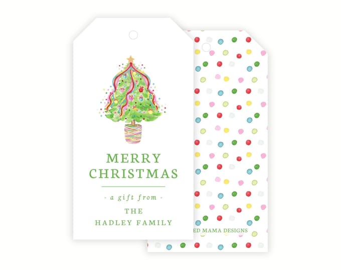 Confetti Christmas Tree Gift Tag