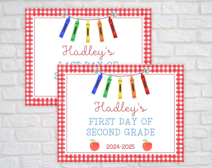 Printable Crayon Banner First Day of School Sign