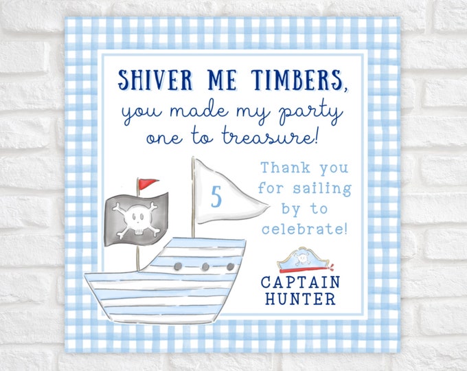 Printable Pirate Thank You Tags