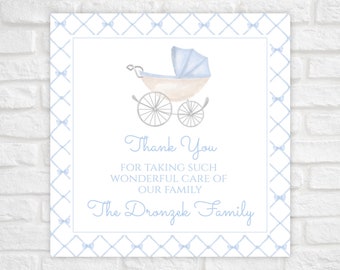 Printable Baby Boy Thank You Tags, New Baby Gift Tag, Labor and Delivery Nurse Thank You Tag, NICU Nurse Thank You Tag, Hospital Gift Tag