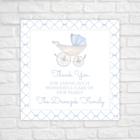 Printable Baby Boy Thank You Tags New Baby Gift Tag Labor | Etsy