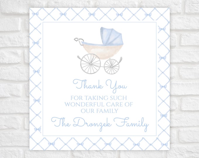 Printable Baby Boy Thank You Tags, New Baby Gift Tag, Labor and Delivery Nurse Thank You Tag, NICU Nurse Thank You Tag, Hospital Gift Tag