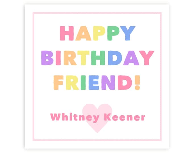 Printable Rainbow Happy Birthday Tag