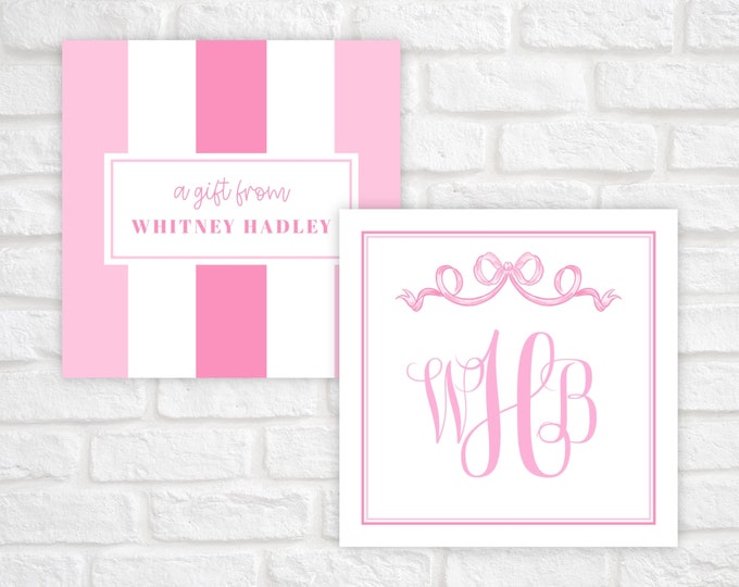Pink Bow Personalized Gift Tags for Girls and Women