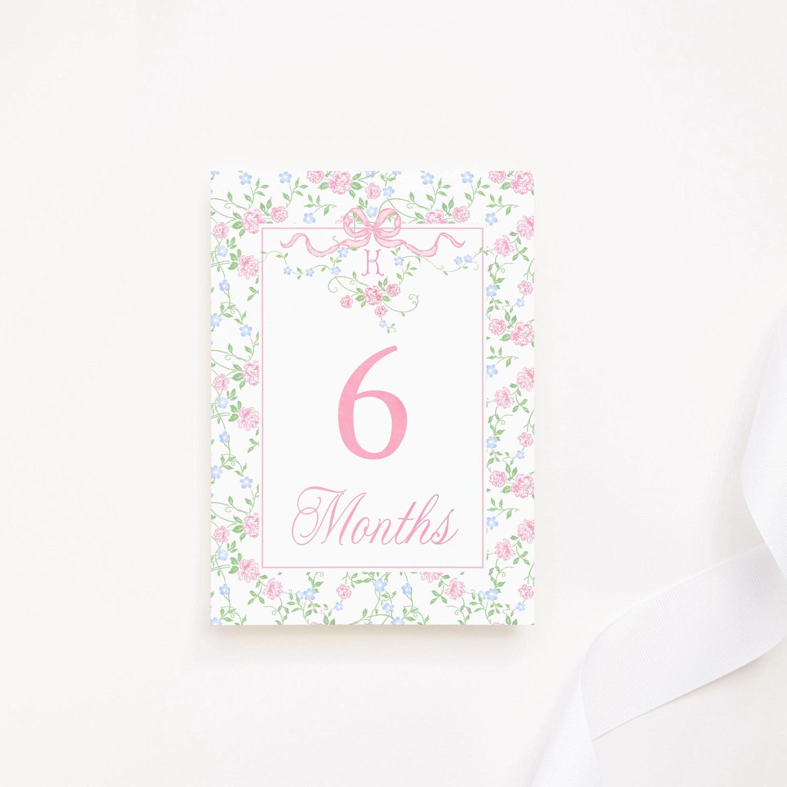 Printable Baby Girl Milestone Cards, Floral Vines Baby Month Signs ...