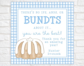Printable Teacher Appreciation Gift Tag, Bundt Cake Gift Tag, Bundt Cake Tag, Teacher Appreciation Week, Teacher Appreciation Tag Template