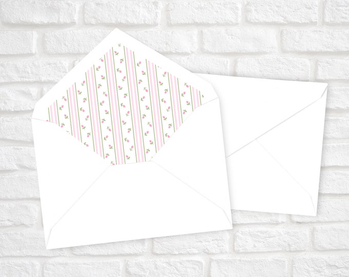 Rosebud Printable Envelope Liners
