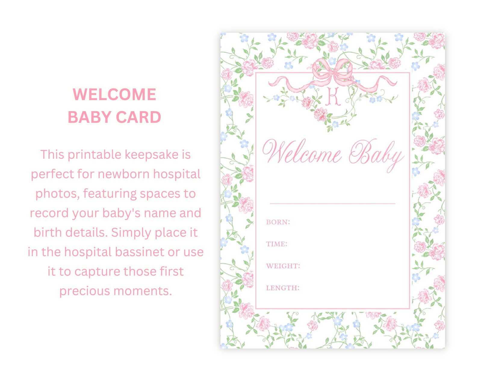 Printable Baby Girl Milestone Cards, Floral Vines Baby Month Signs ...