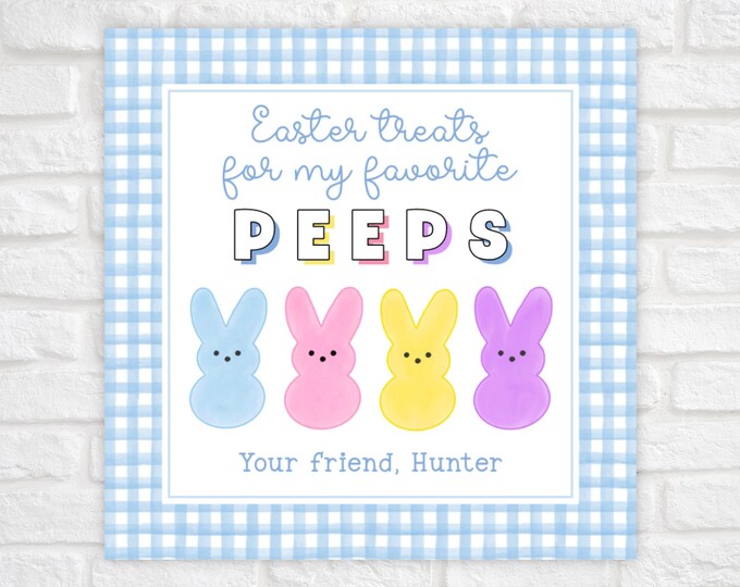 Printable Easter Peeps Gift Tags