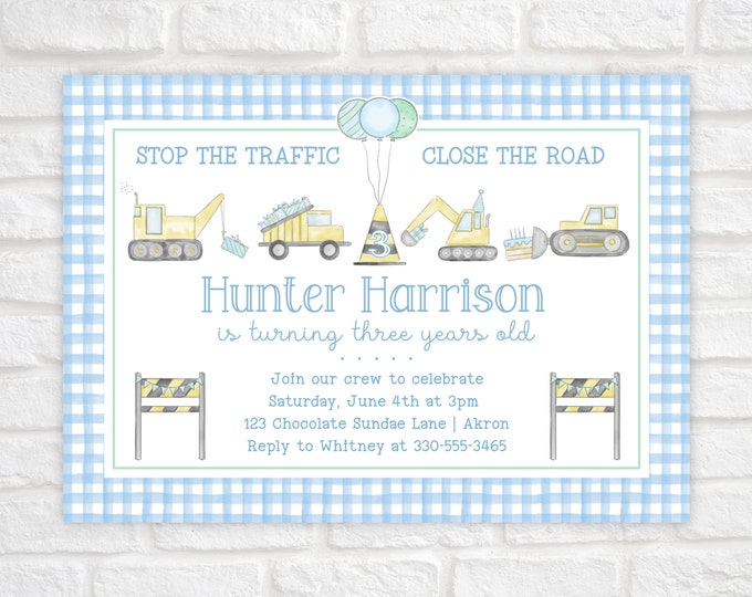 Construction Birthday Party Invitation
