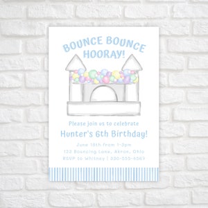 Bounce House Birthday Party Invitation, Printable Bounce House Party Invitation, Boy Bounce House Invitation, Trampoline Birthday Invite