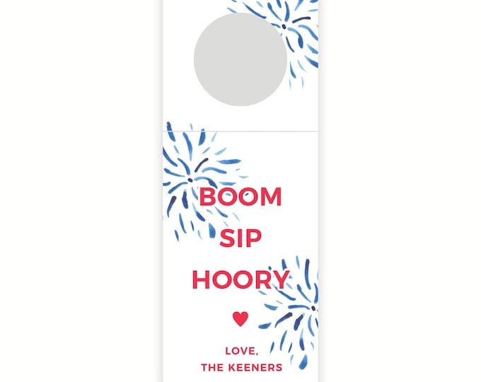 Boom Sip Hooray Wine Bottle Hang Tag