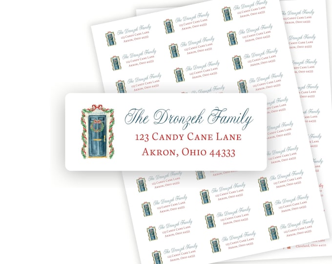 Printed Christmas Door Return Address Labels