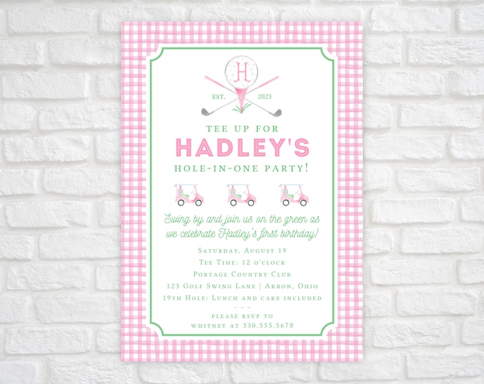 Printable Girl Golf Birthday Invitation