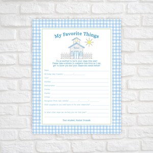 Get to Know the Teacher Questionnaire, Teacher Favorite Things Printable, Get To Know Your Teacher, Back to School Printable