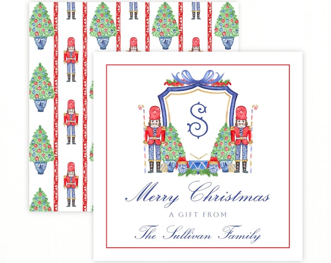 Printable Monogrammed Nutcracker Gift Tags