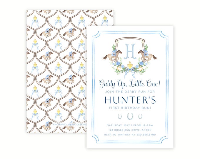 Printable Derby Birthday Invitation for Boys
