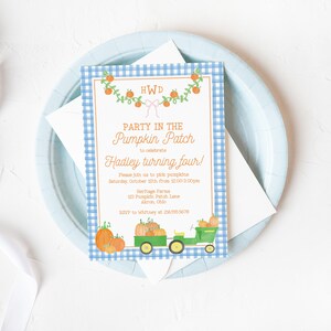 Printable Pumpkin Patch Birthday Invitation, Fall Autumn Birthday ...