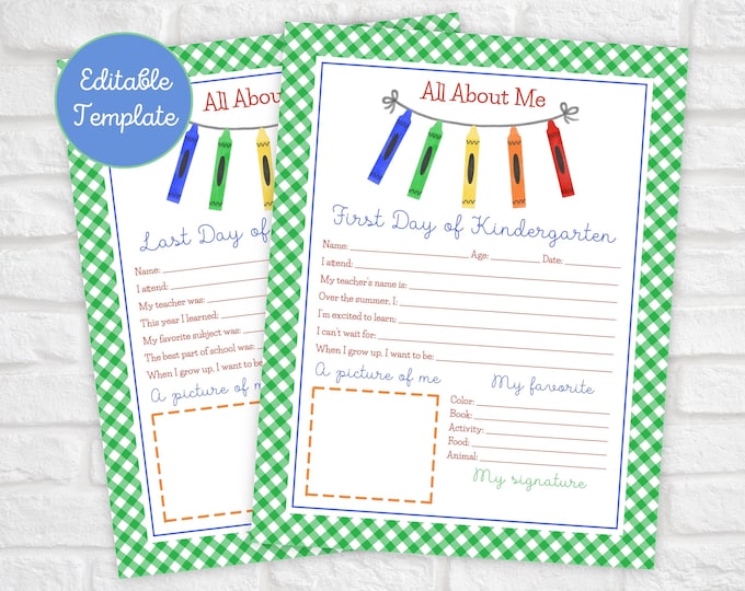 Printable Crayon All About Me Template