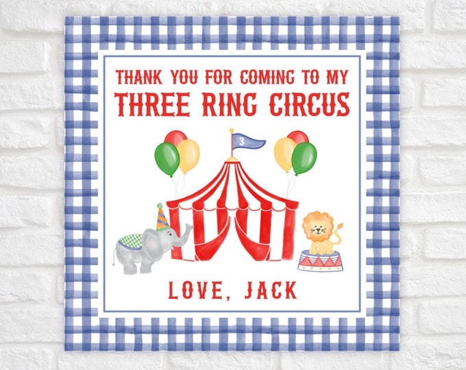 Circus Birthday Favor Tag